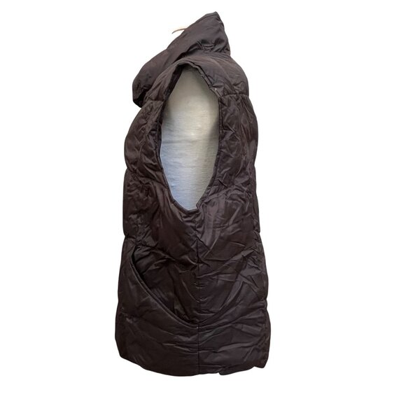 Land's End Goose Down Vest Men's Size XL 46-48 Black Snap Front Quilted Puffer - Picture 3 of 7